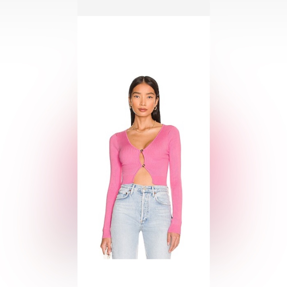 GEMMA BUTTON FRONT SWEATER by 
ALL THE WAYS in Pink